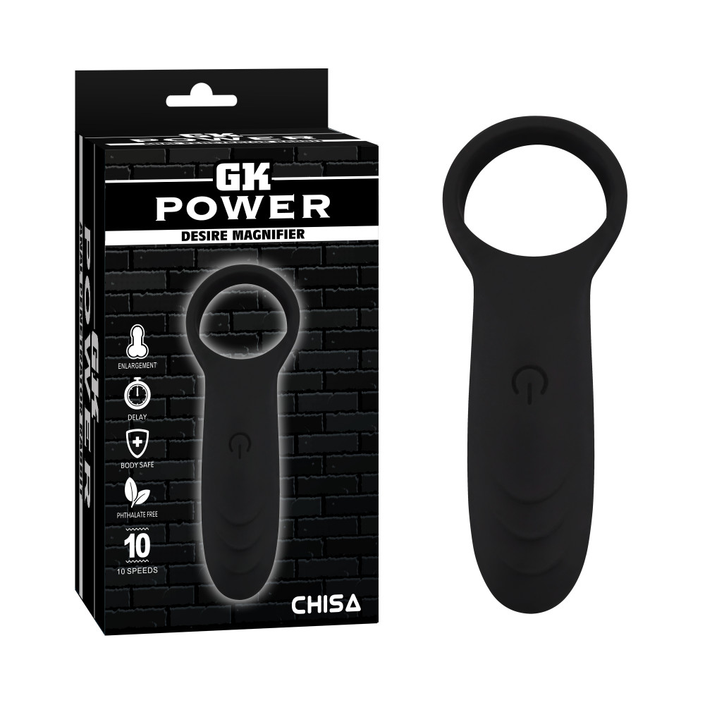 Секс игрушки - Кольцо эрекционное с клиторальной вибростимуляцией CHISA GK Power Desire Magnifier, черное