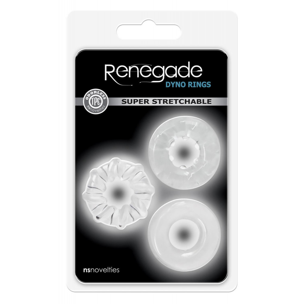 Секс игрушки - Набор эрекционных колец NS Novelties Renegade прозрачные 2