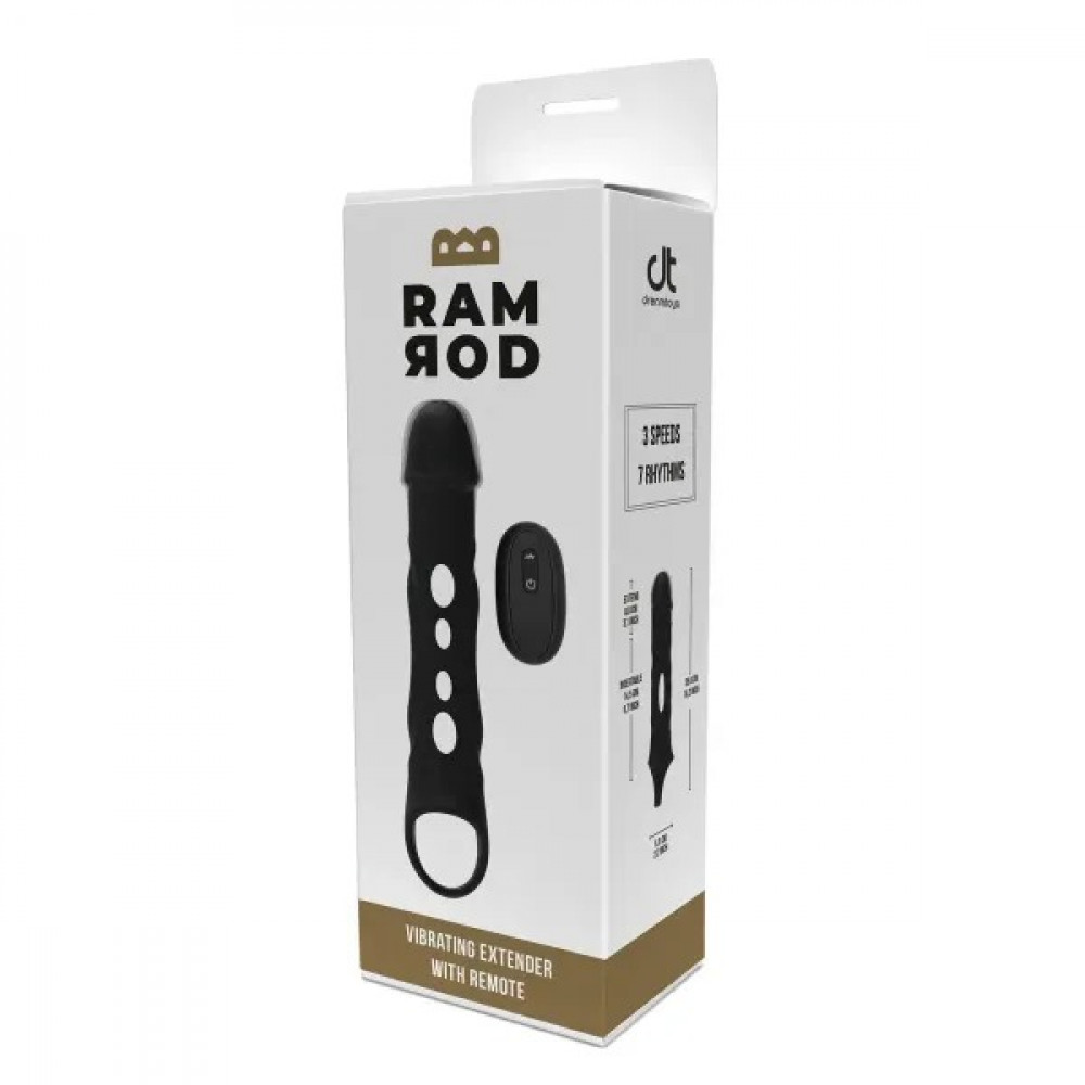 Секс игрушки - Насадка на пенис с вибрацией Dream Toys Ramrod и пультом управления, черная 4