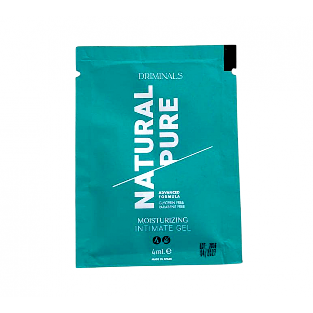 Лубриканты - Пробник/Лубрикант на водной основе Driminals Natural Pure для чувствительной кожи, 4 мл