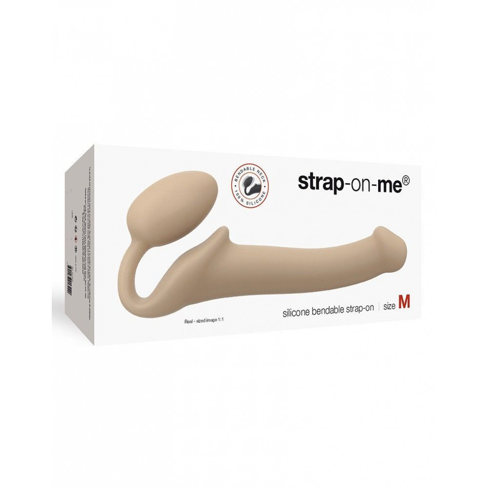 Страпоны безремневые - Безремневой страпон Strap-On-Me Flesh M, полностью регулируемый, диаметр 3,3см 3