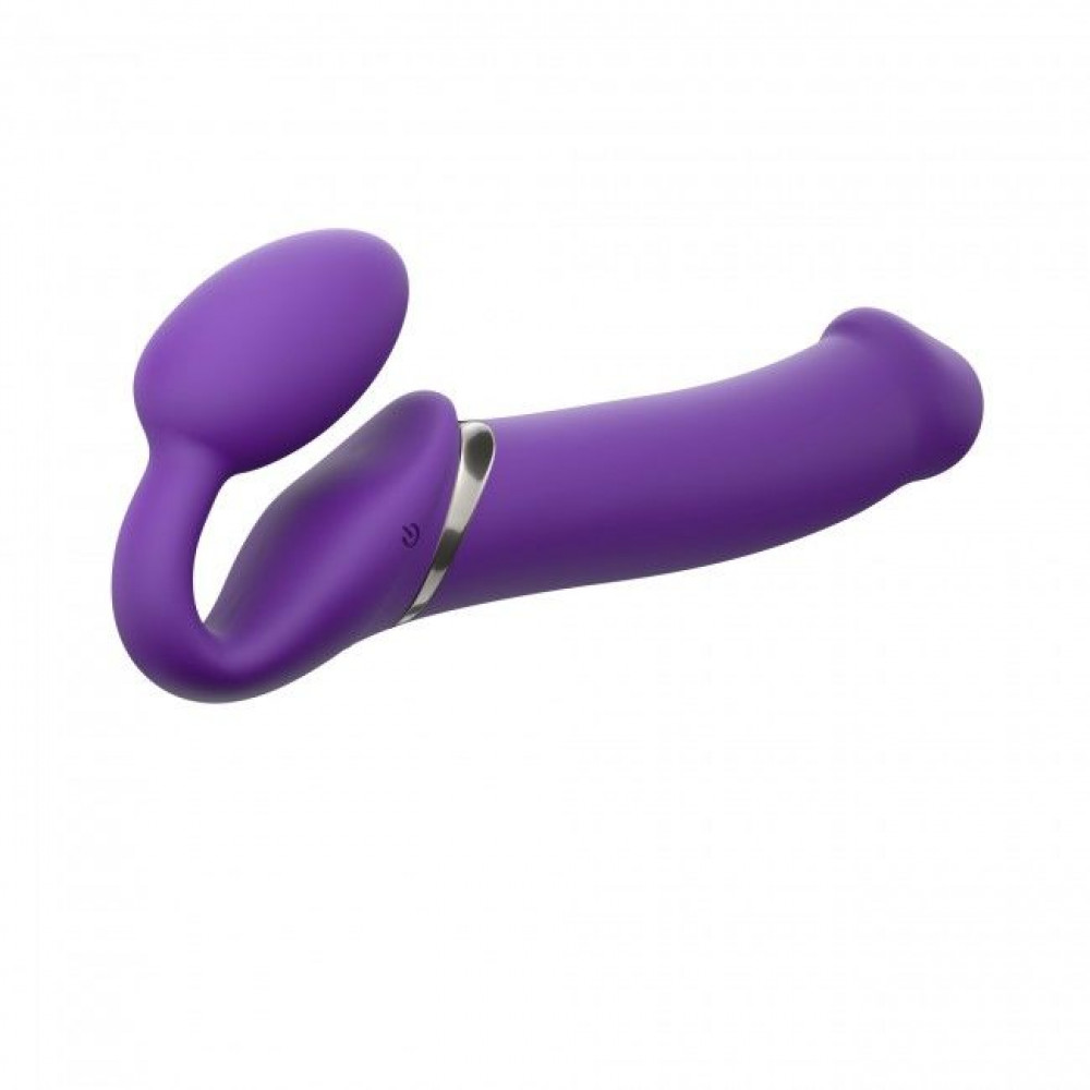 Страпоны безремневые - Безремневой страпон с вибрацией Strap-On-Me Vibrating Violet XL, диам. 4,5см, пульт ДУ, регулируемый