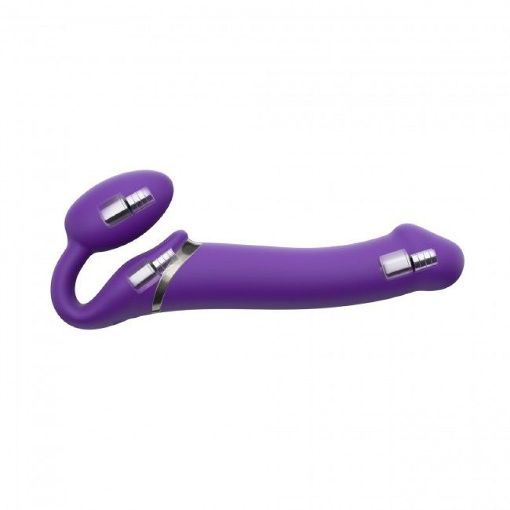 Страпоны безремневые - Безремневой страпон с вибрацией Strap-On-Me Vibrating Violet XL, диам. 4,5см, пульт ДУ, регулируемый 3