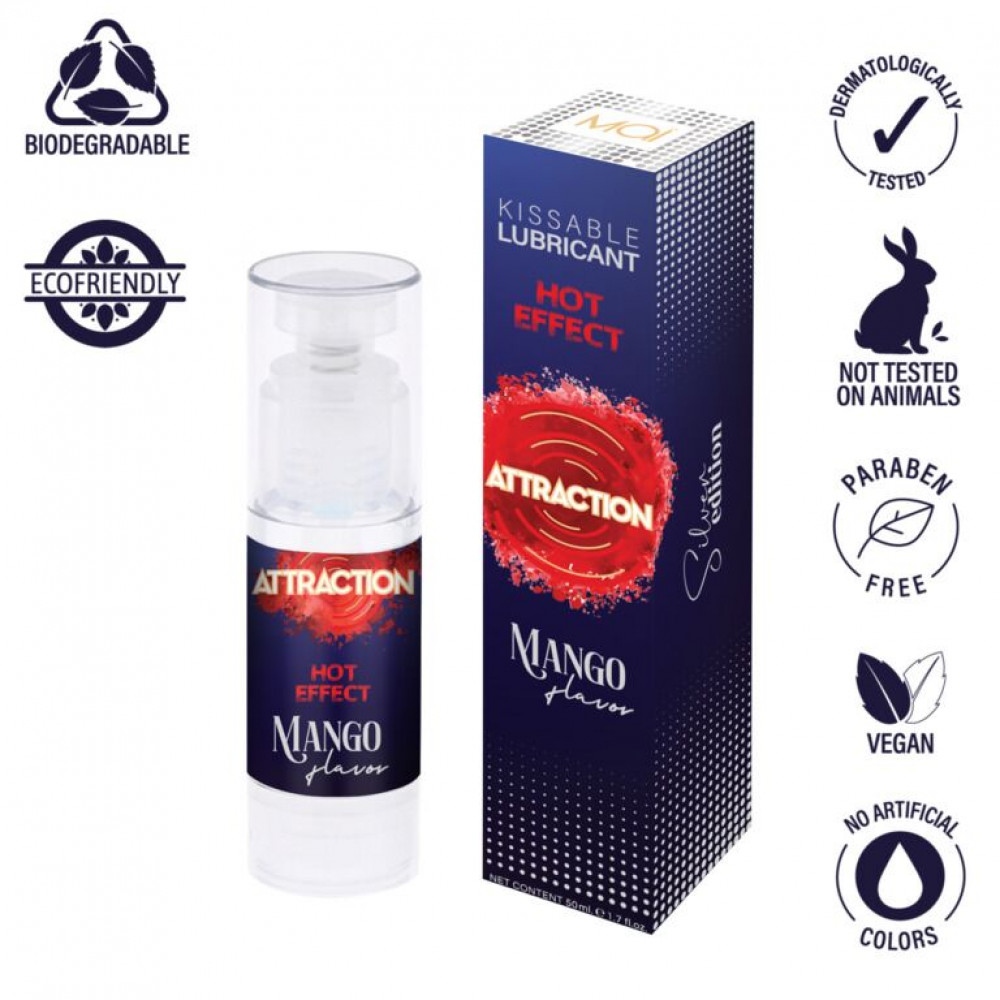 Оральные смазки - Смазка для орального секса с согревающим эффектом MAI Attraction Heat Mango (50 мл) 3
