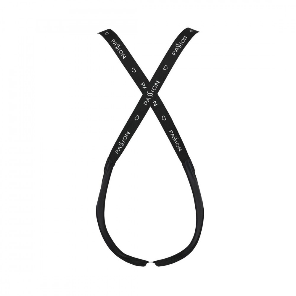 Стринги, трусы и шорты - Мужское открытое боди Passion 027 Bruno XXL/XXXL Black, под латекс, на лямках 1