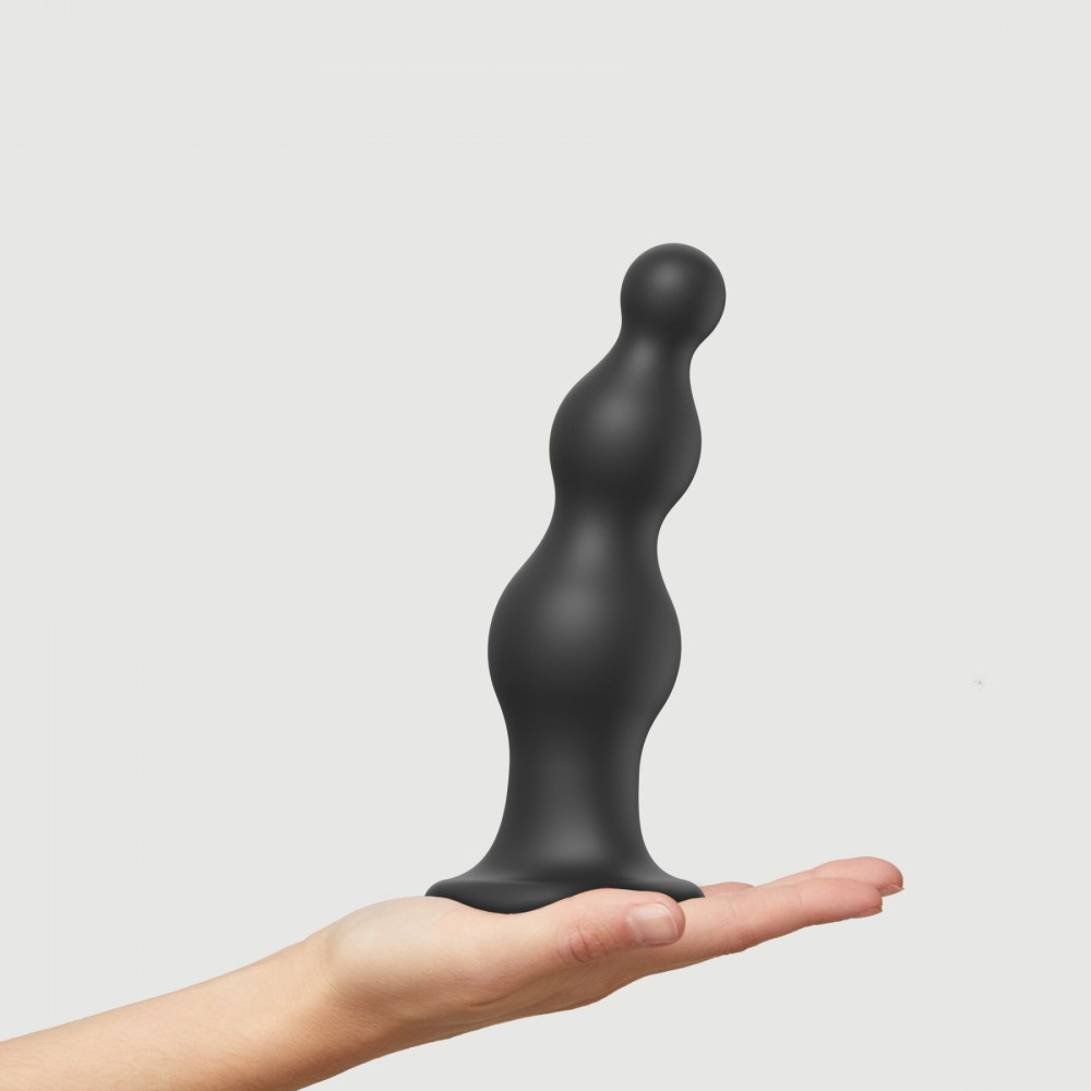 Страпон - Насадка для страпона Strap-On-Me Dildo Plug Beads Black XXL 5