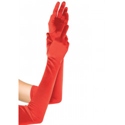 Длинные перчатки Leg Avenue Extra Long Satin Gloves red