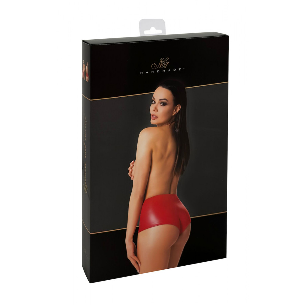 Женское эротическое белье - Шорты Noir Handmade F356 Red powerwetlook shorts - 3XL 7