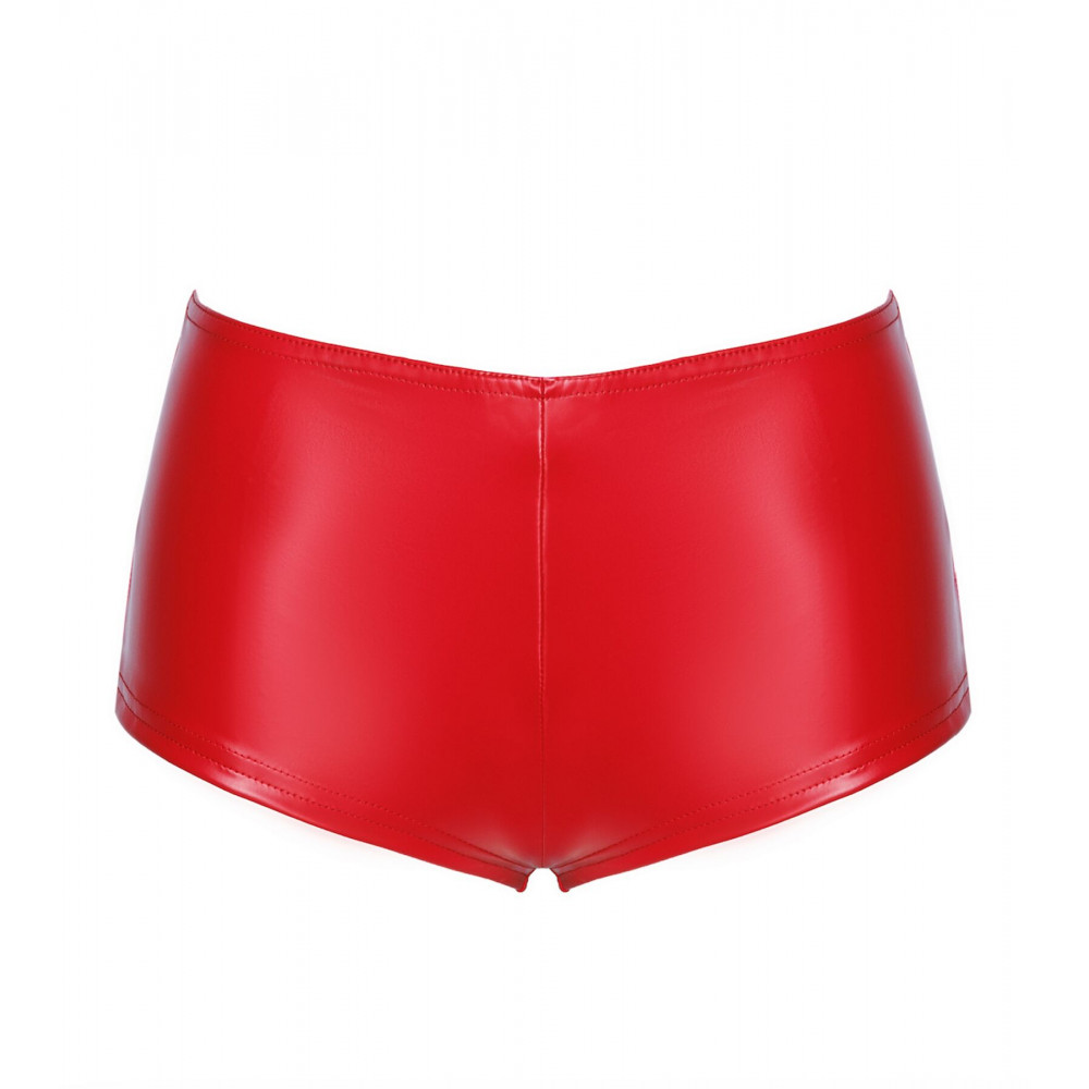 Женское эротическое белье - Шорты Noir Handmade F356 Red powerwetlook shorts - 3XL 5