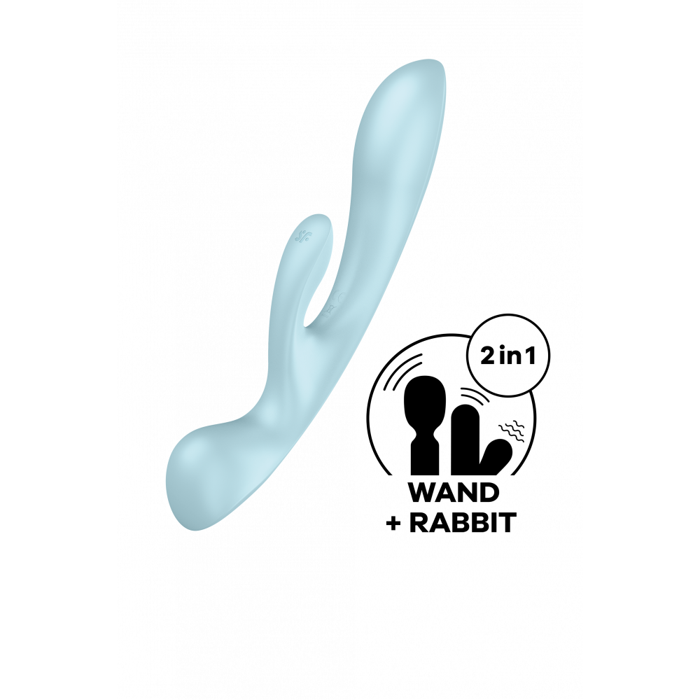 Вибратор - Вибоатор кролик SATISFYER TRIPLE OH LIGHT BLUE 1