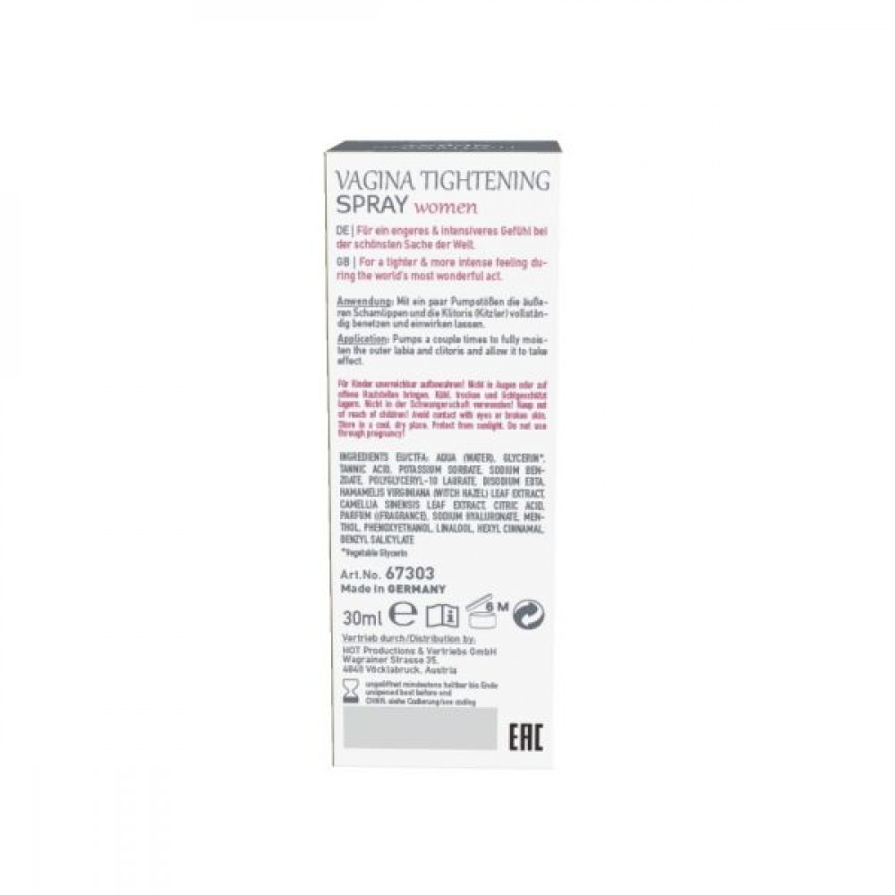 Интимная косметика - Спрей сдля сужения влагалища SHIATSU Tightening Spray, 30 мл 1