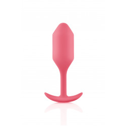 Бесшовная силиконовая анальная пробка с утяжелением B-Vibe - Snug Plug 2 коралловая