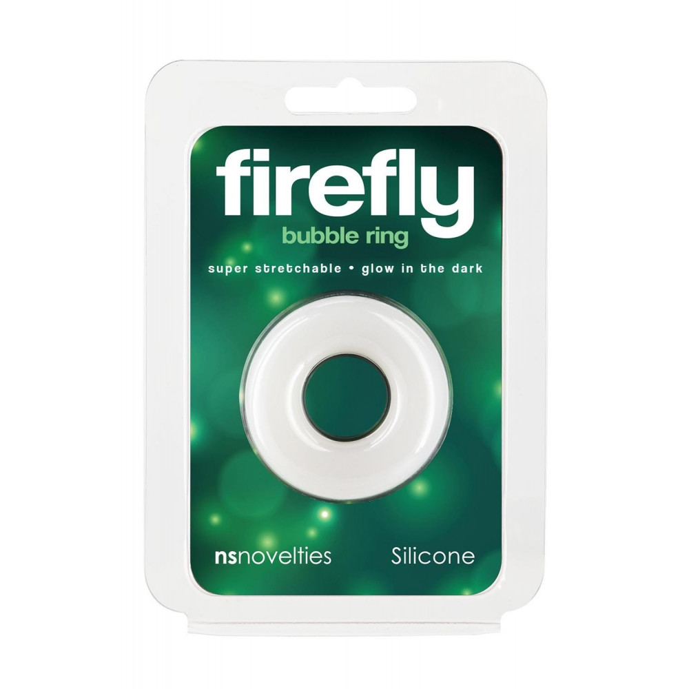 Секс игрушки - Эрекционное кольцо для пениса NS Novelties Firefly светящееся в темноте, белое 3