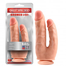 Фаллоимитатор двойной Chisa Ballsy Super Cock Bromeo # 01 на присоске, телесный