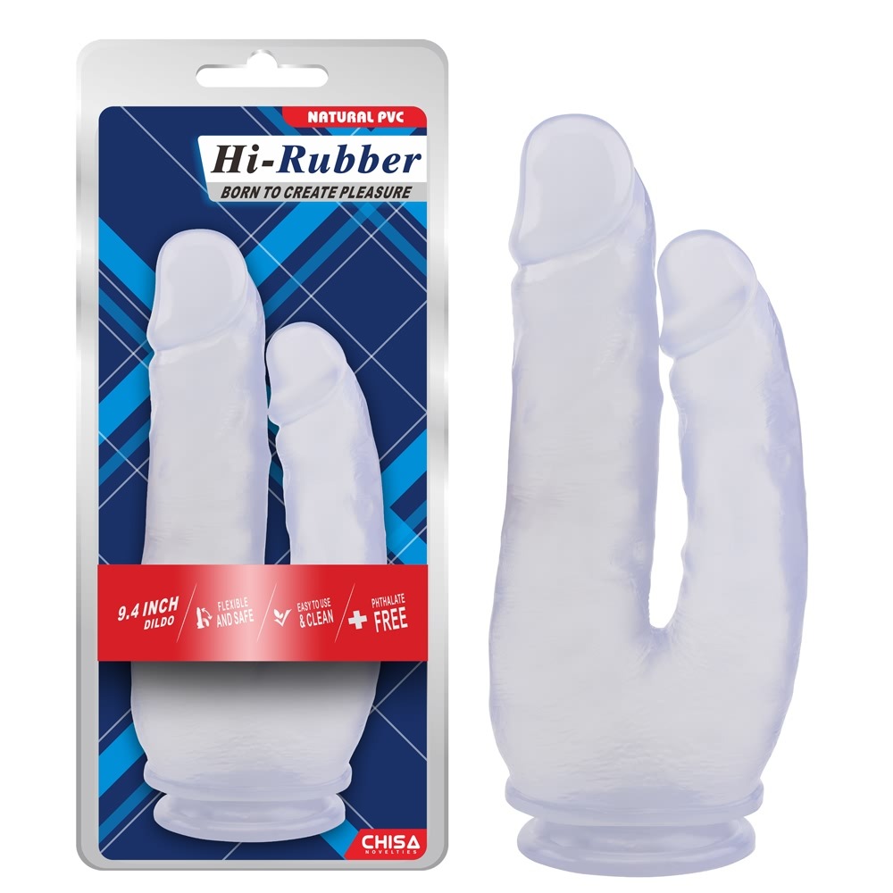 Секс игрушки - Фаллоимитатор двойной на присоске Chisa Hi-Rubber, прозрачный