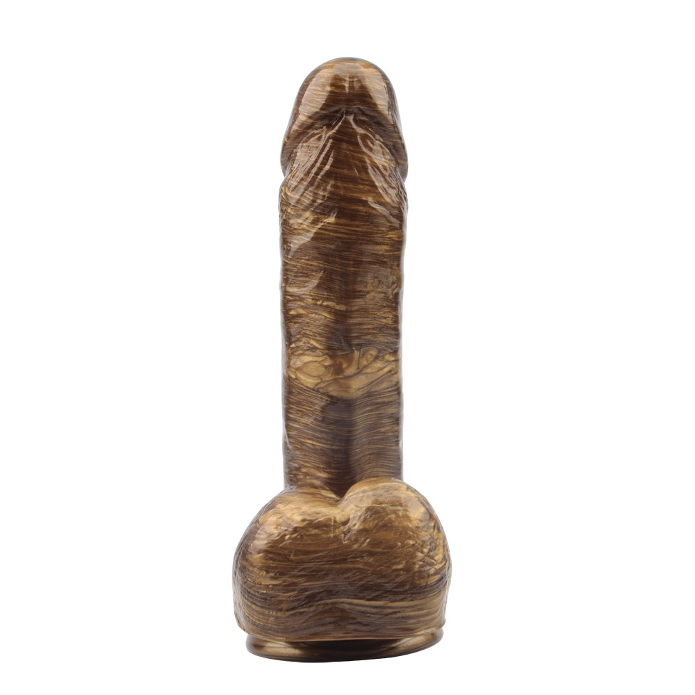 Секс игрушки - Фаллоимитатор реалистичный Chisa Dark Muscle с яичками на присоске, золотой 2
