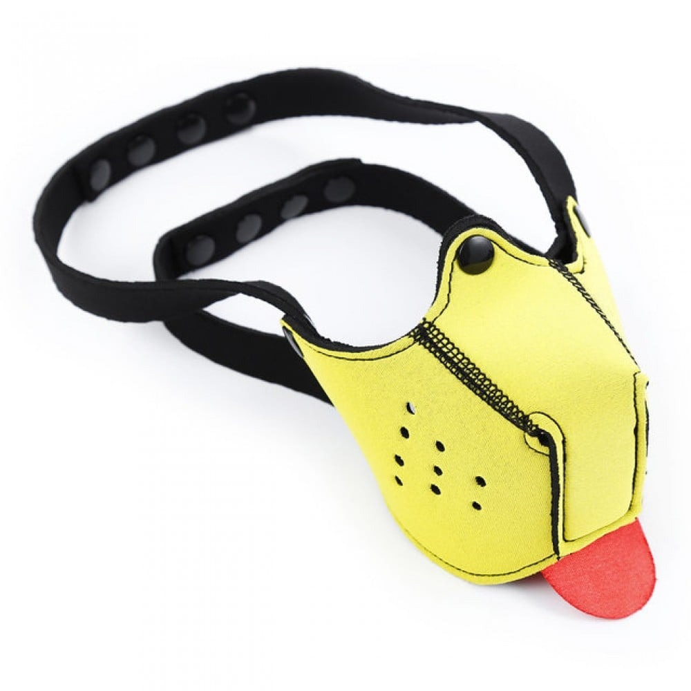 БДСМ игрушки - Маска собаки для БДСМ DS Fetish, желтая, One Size 1