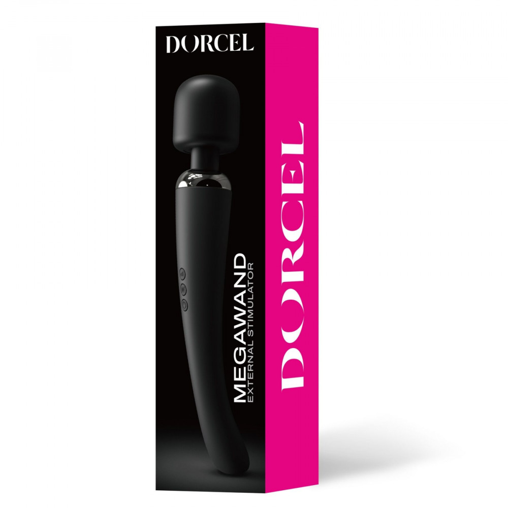 Вибромассажеры - Мощный вибромассажер Dorcel Megawand Black перезаряжаемый, 160 режимов 1