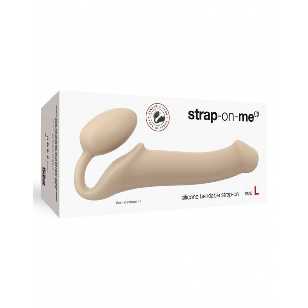 Страпоны безремневые - Безремневой страпон Strap-On-Me Flesh L, полностью регулируемый, диаметр 3,7см 3