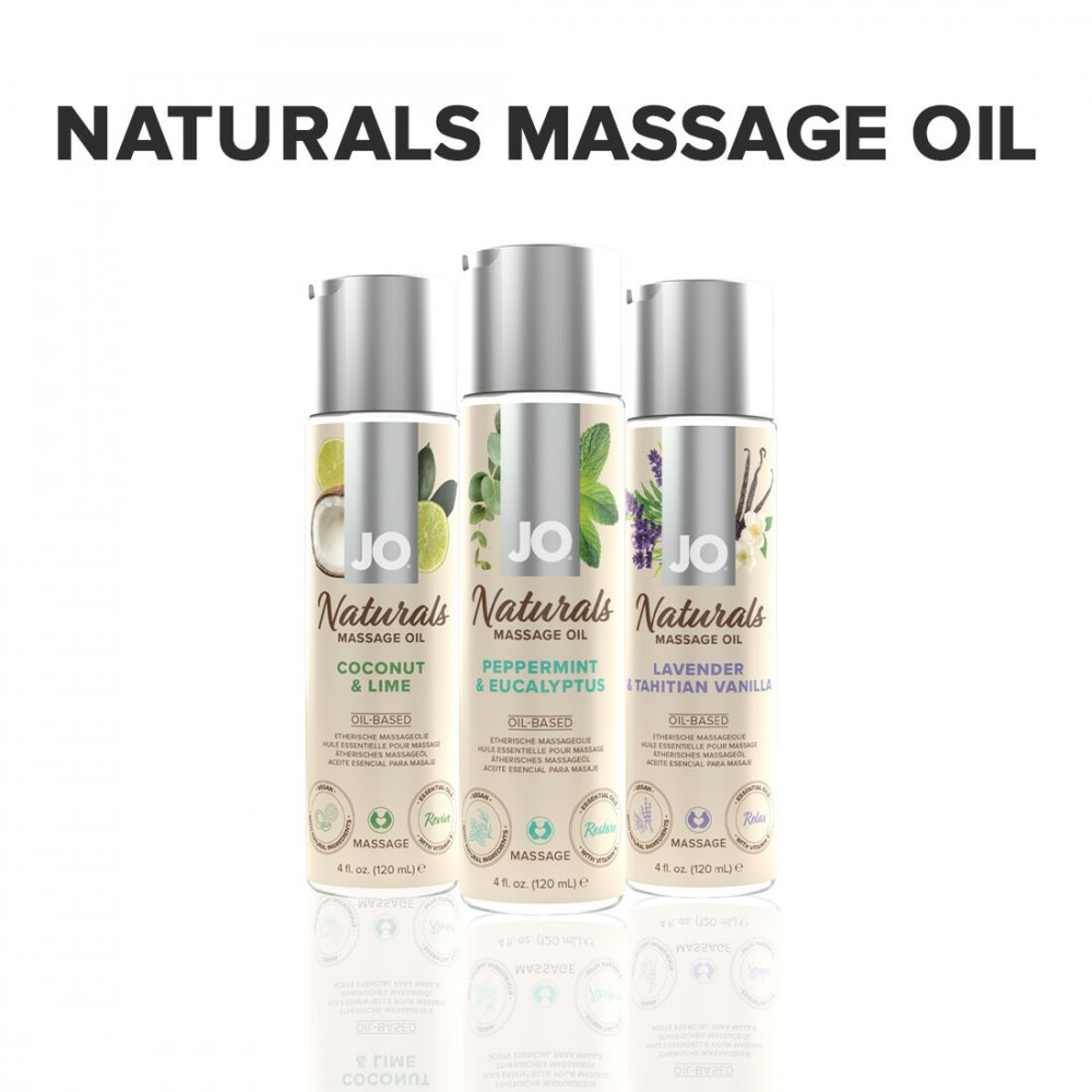 Массажные масла - Массажное масло System JO – Naturals Massage Oil – Peppermint & Eucalyptus с натуральными эфирными м 1