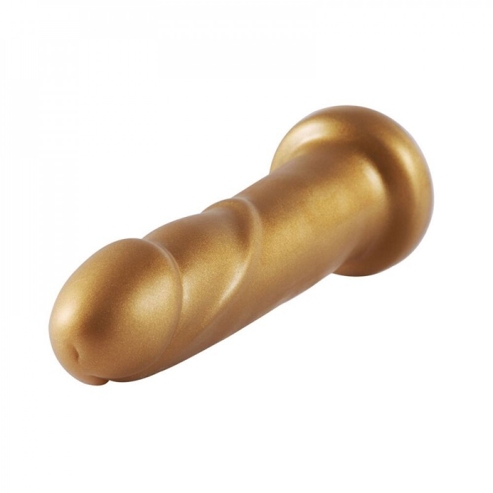 Дилдо - Золотой фаллоимитатор Hismith 6.8″ Golden Silicone Dildo, система KlicLok 2