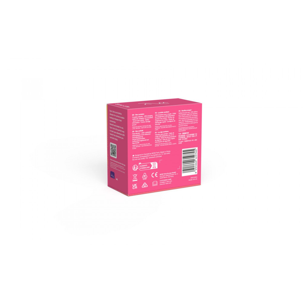 Вибраторы для пар - Смарт-вибратор для пар We-Vibe Sync Lite Pink, 10 виброрежимов, можно совмещать с проникающим сексом 2