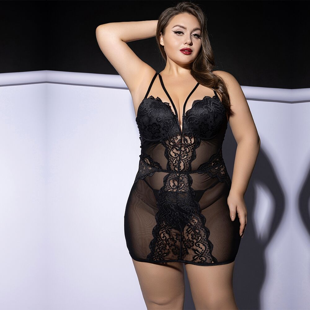 Сексуальные платья - Платье JSY P61150 Black Plus Size