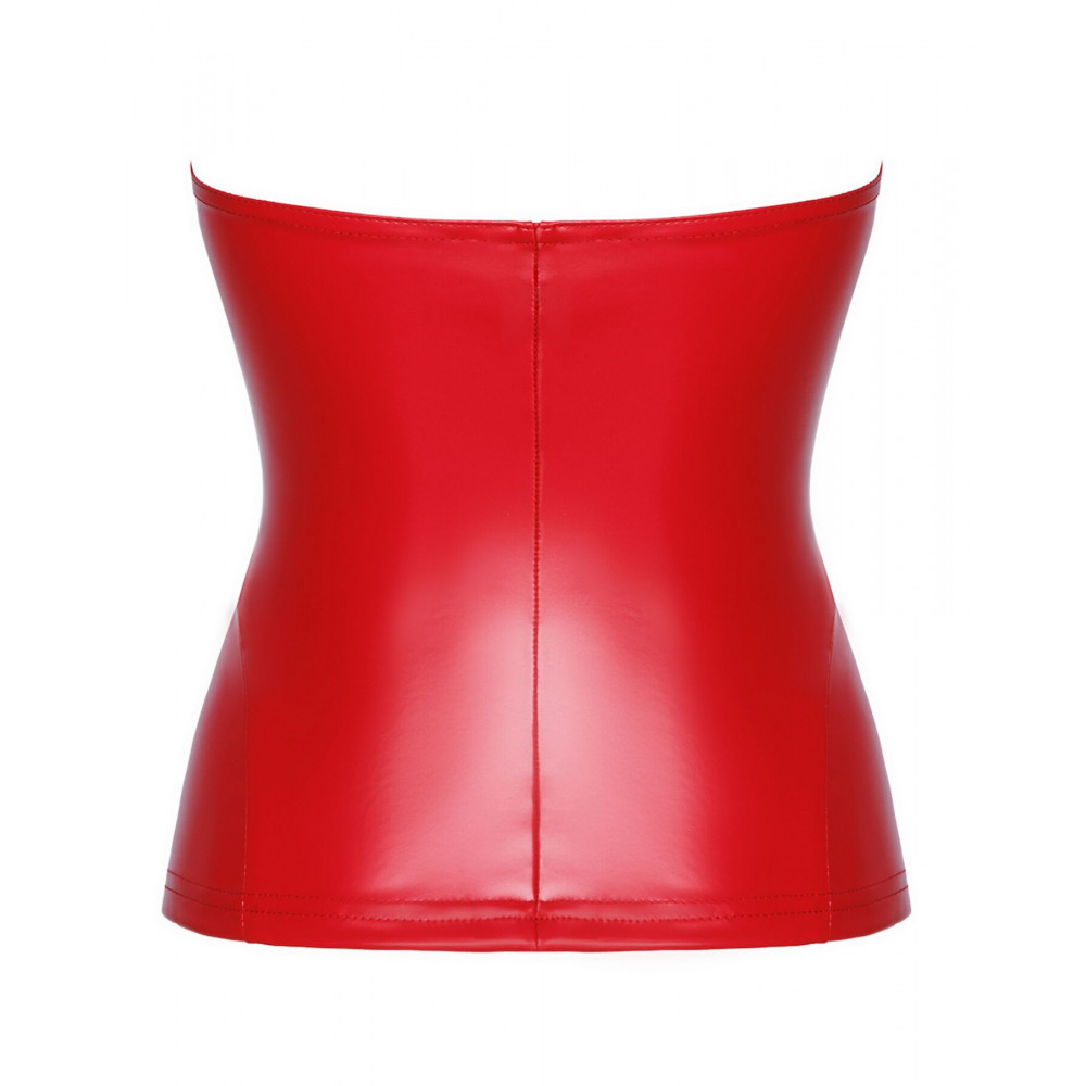 Женское эротическое белье - Корсет Noir Handmade F355 Red powerwetlook corset - M 4