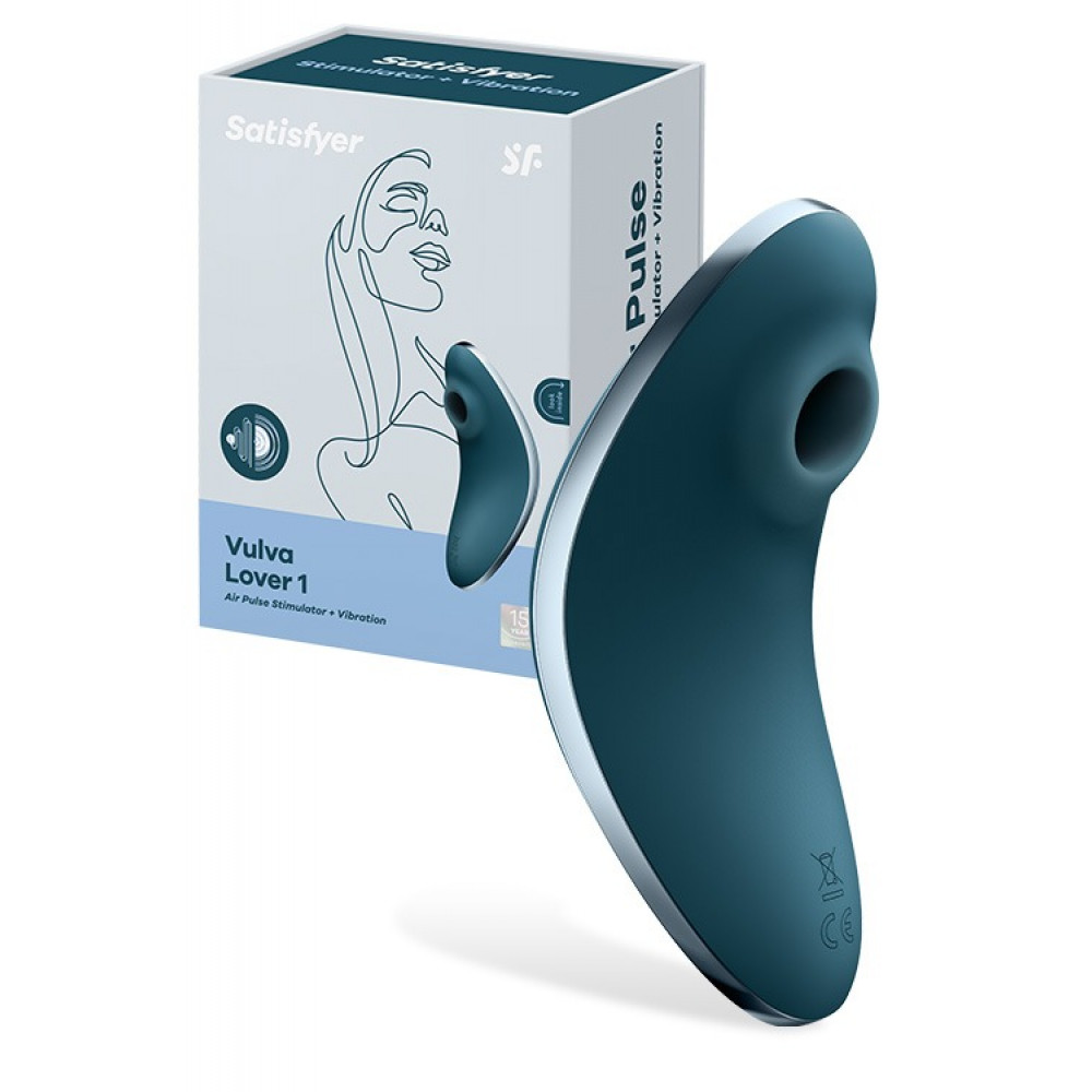 Вибратор - Вакуумный клиторальный стимулятор с вибрацией SATISFYER VULVA LOVER 1 BLUE 5