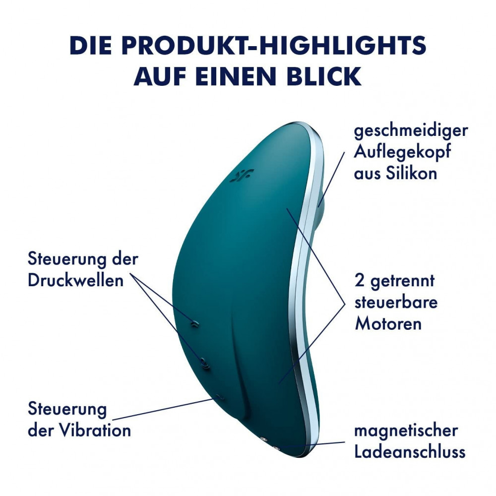 Вибратор - Вакуумный клиторальный стимулятор с вибрацией SATISFYER VULVA LOVER 1 BLUE 4