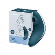 Вакуумный клиторальный стимулятор с вибрацией SATISFYER VULVA LOVER 1 BLUE