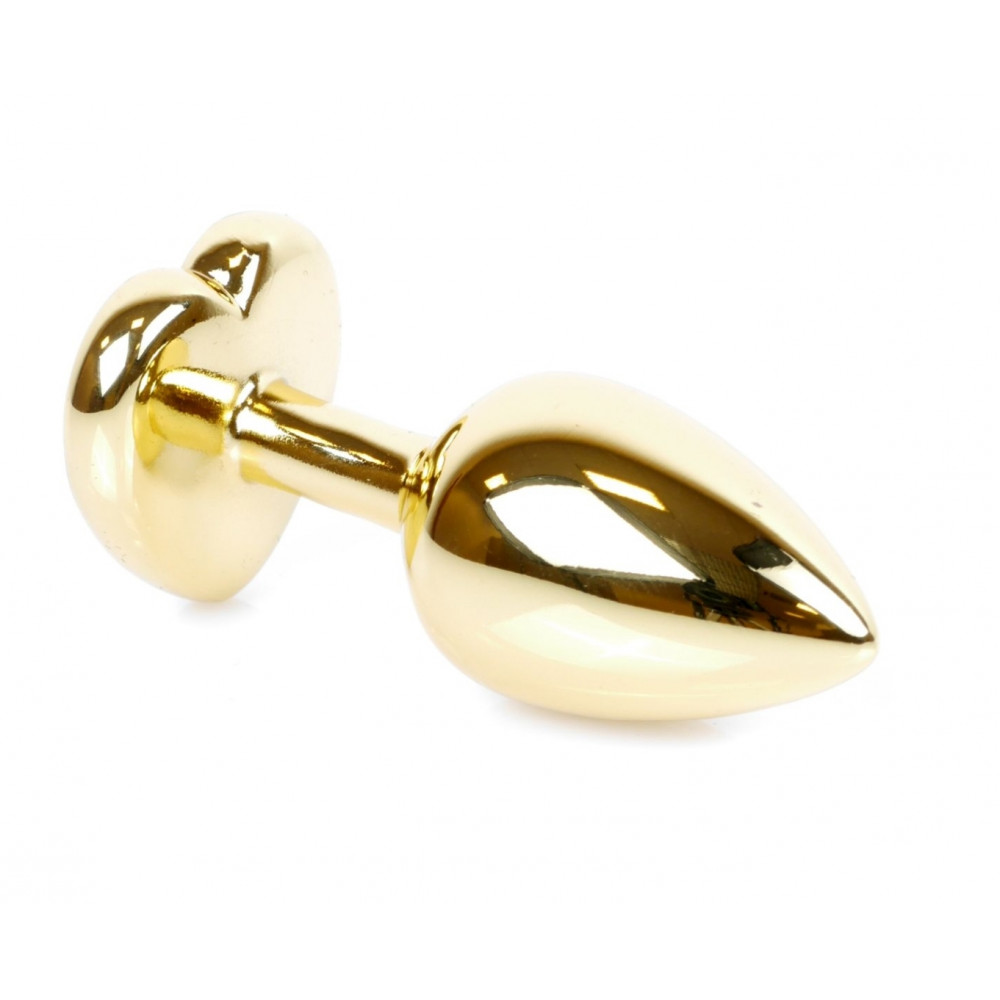 Анальные игрушки - Анальная пробка Boss Series - Jewellery Gold Heart PLUG Light Blue S, BS6400040 5