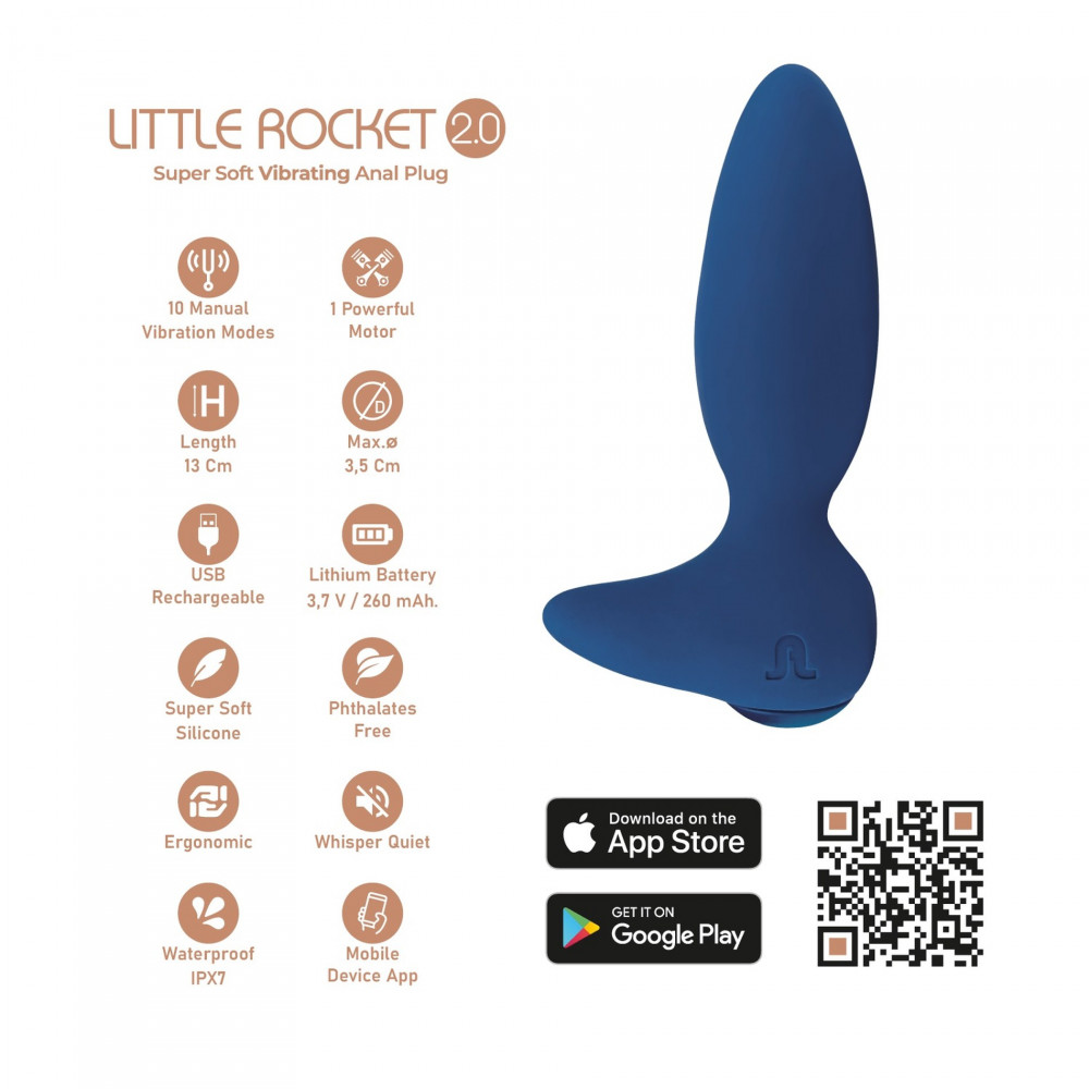 Секс игрушки - Анальный смарт вибратор Adrien Lastic LITTLE ROCKET 2.0 синий 8