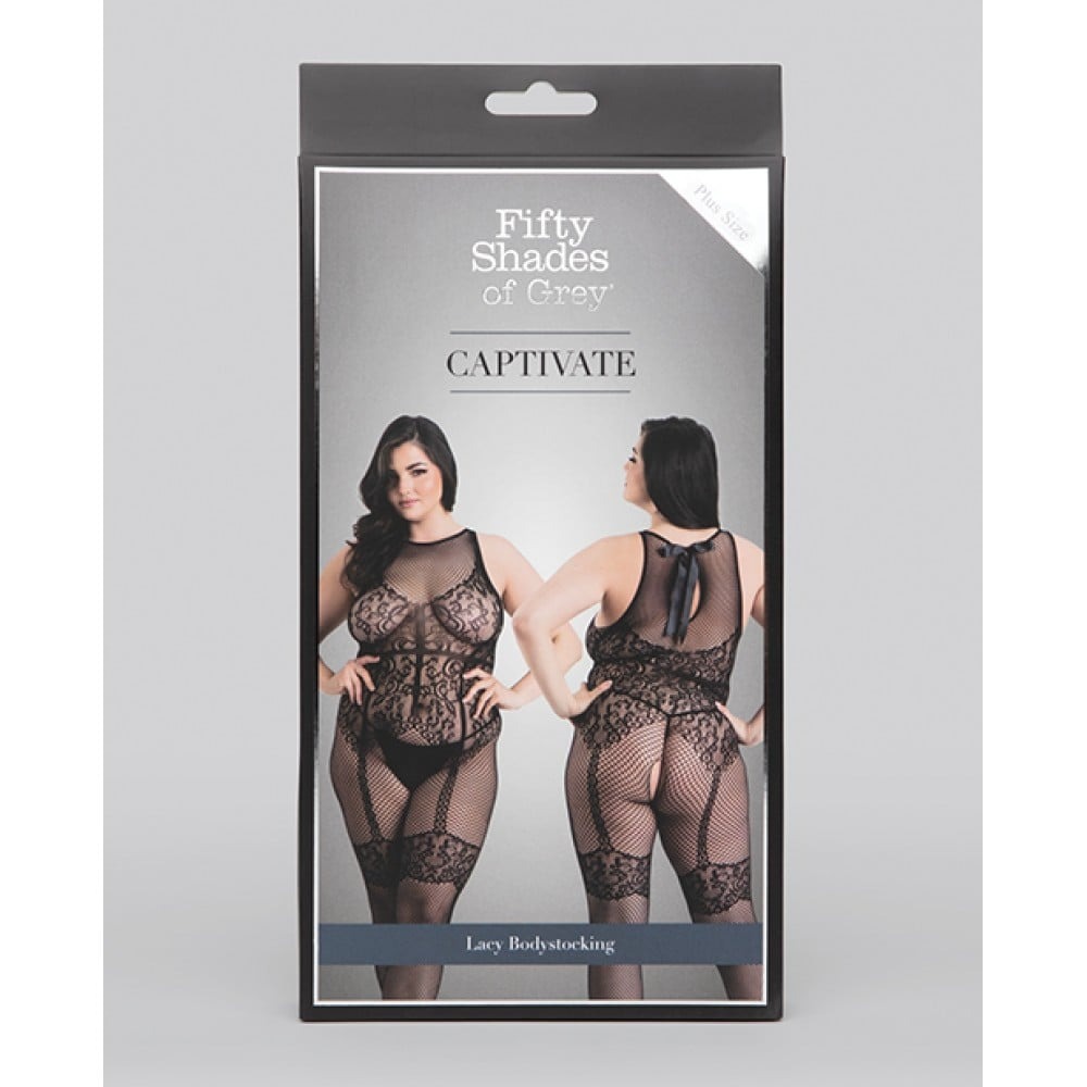 Эротическое белье - Ажурный комбинезон Fifty Shades of Grey Captivate Plus Size Black 1