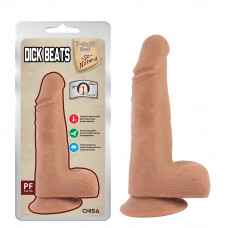 Фаллоимитатор реалистичный с мошонкой Chisa T-skin Real Dick Beats телесный, 18 см.