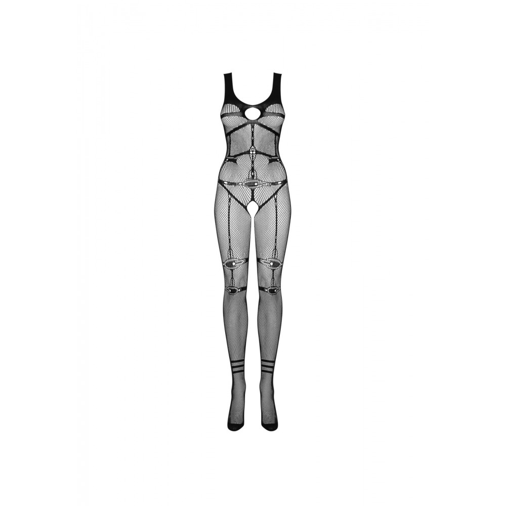 Эротическое белье - Комбинезон сетка Obsessive Bodystocking N123, чорный, One Size 4