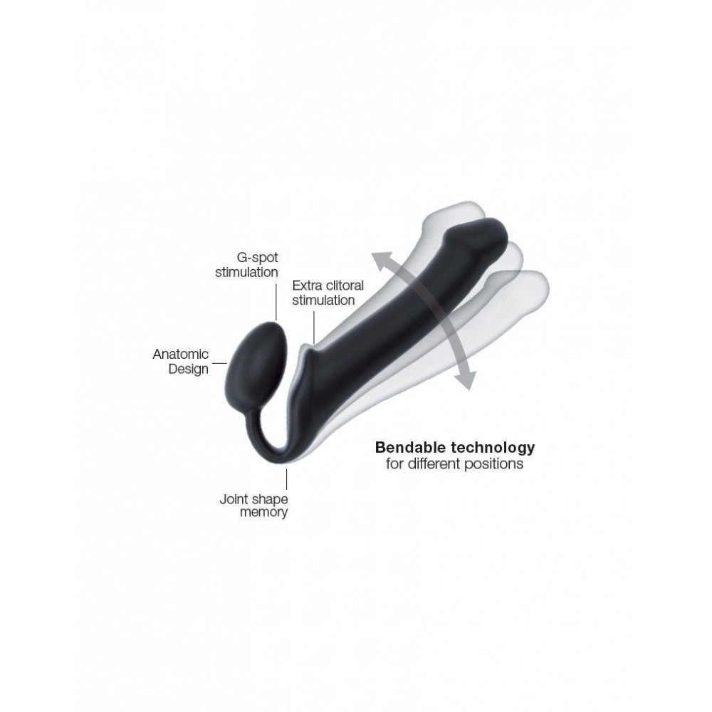 Страпоны безремневые - Безремневой страпон Strap-On-Me Black S, полностью регулируемый, диаметр 2,7см 2