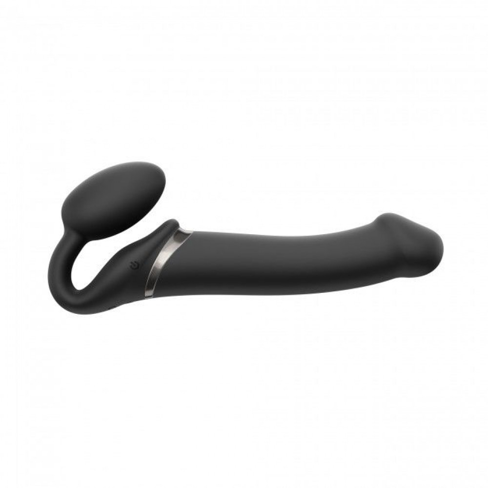 Страпоны безремневые - Безремневой страпон с вибрацией Strap-On-Me Vibrating Black L, диаметр 3,7см, пульт ДУ, регулируемый 1