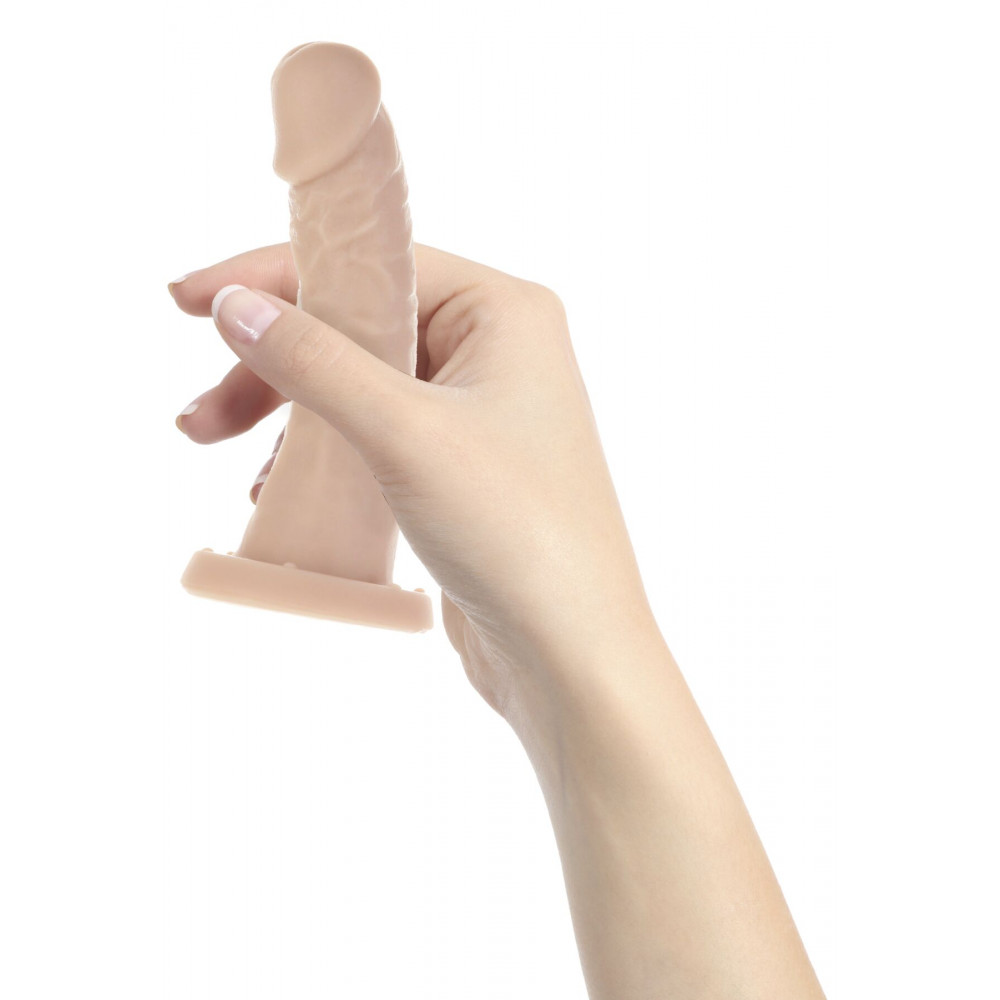 Фаллоимитаторы на присоске, двойные - Изогнутый фаллоимитатор на присоске ADDICTION — Edward 6″ Curved Dong, вибропуля в подарок 3