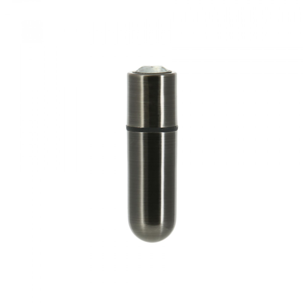 Клиторальный вибратор - Вибропуля PowerBullet First-Class Bullet 2.5″ with Key Chain Pouch, Gun Metal, 9 режимов вибрации