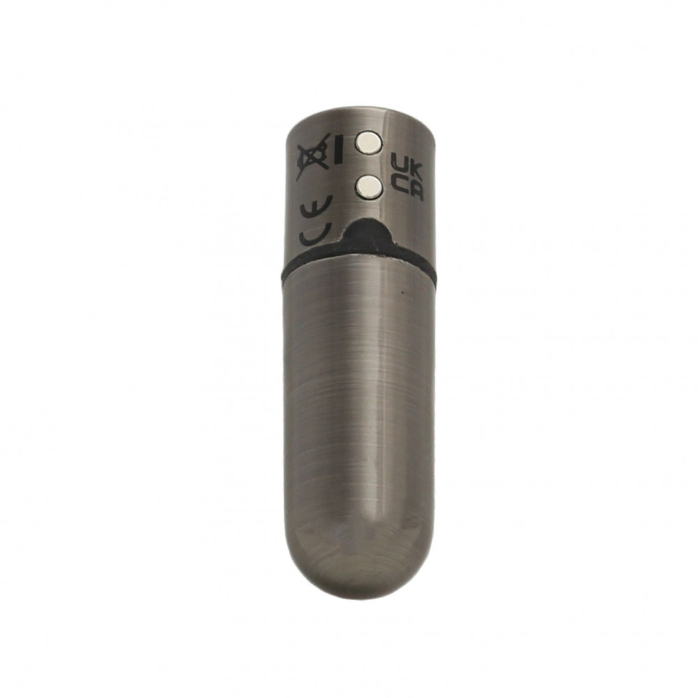 Клиторальный вибратор - Вибропуля PowerBullet First-Class Bullet 2.5″ with Key Chain Pouch, Gun Metal, 9 режимов вибрации 4