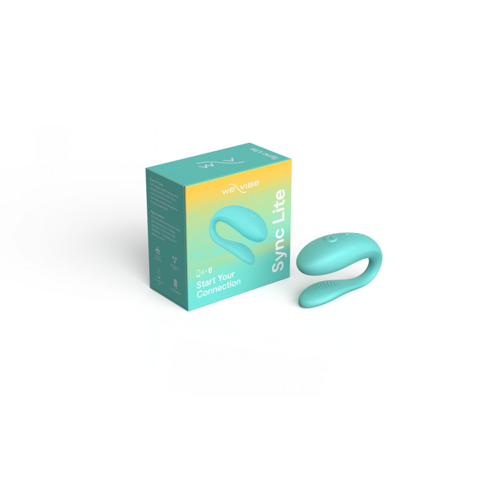 Вибраторы для пар - Смарт-вибратор для пар We-Vibe Sync Lite Aqua, 10 виброрежимов, можно совмещать с проникающим сексом 4