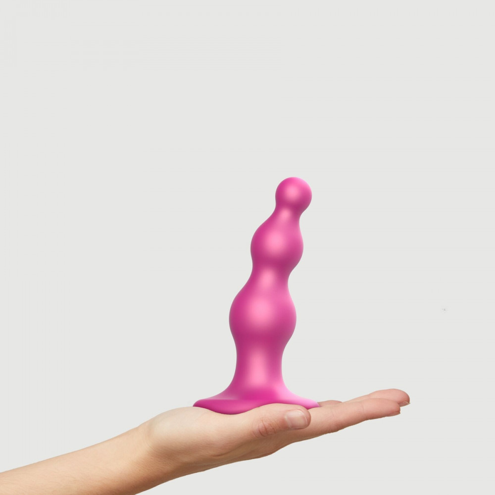 Страпон - Насадка для страпона Strap-On-Me Dildo Plug Beads Framboise Metallic S 5
