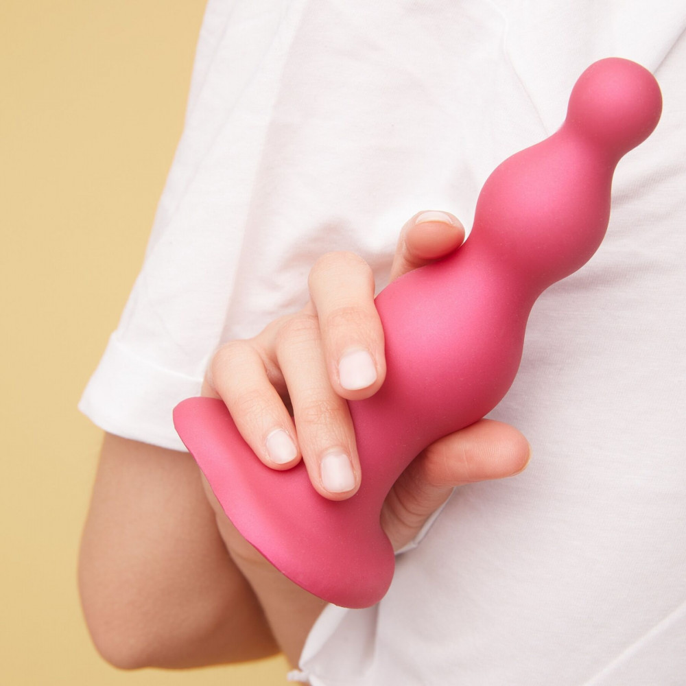 Страпон - Насадка для страпона Strap-On-Me Dildo Plug Beads Framboise Metallic S 2
