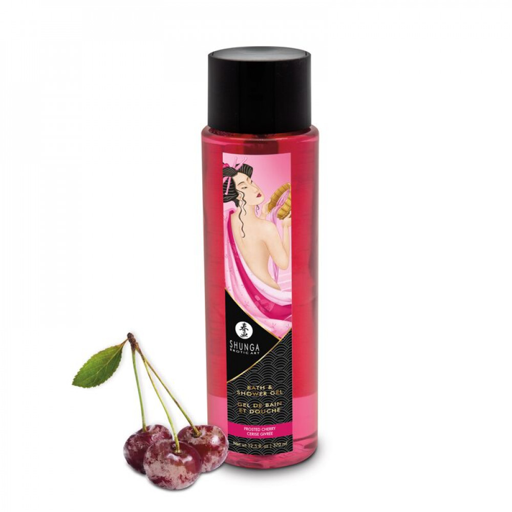Интимная косметика - Гель для душа Shunga Shower Gel - Frosted Cherry (370 мл) с растительными маслами и витамином Е