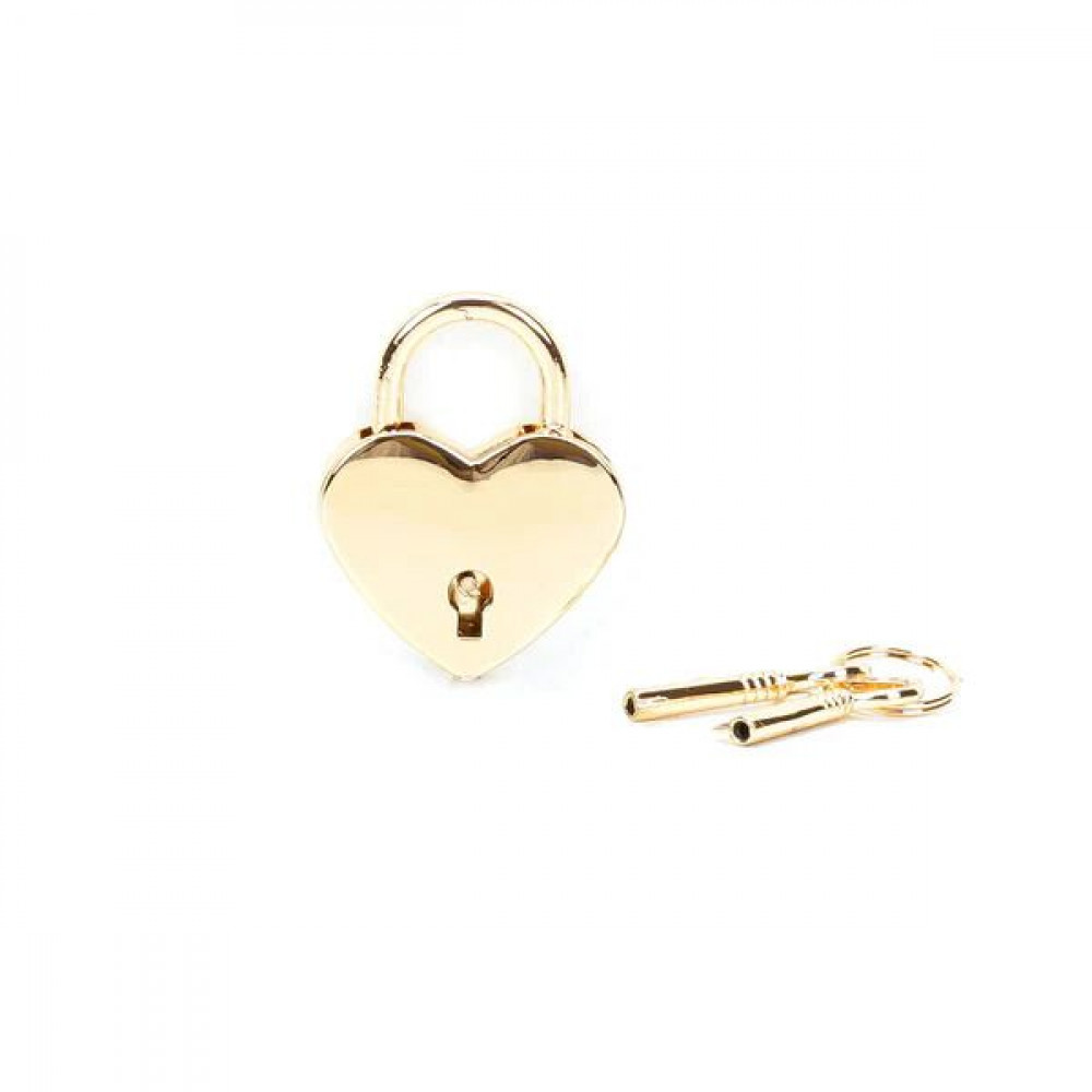 Наручники, веревки, бондажы, поножи - Замочек Liebe Seele Heart Shape Padlock Gold (2 шт)