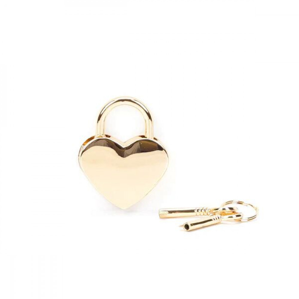 Наручники, веревки, бондажы, поножи - Замочек Liebe Seele Heart Shape Padlock Gold (2 шт) 1
