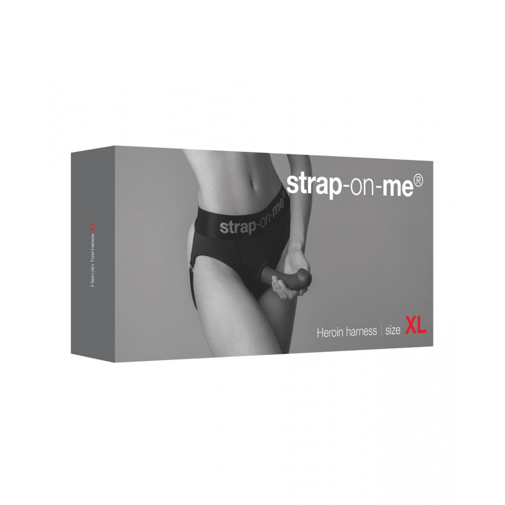 Секс игрушки - Трусики для страпона, XL, Strap-On-Me кольцевое крепление, с отрытыми ягодицами, черные 1