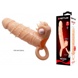 Удлиняющая насадка с вибростимуляцией ( на 4 см ) PRETTY LOVE - PENIS SLEEVE Connor, BI-026245