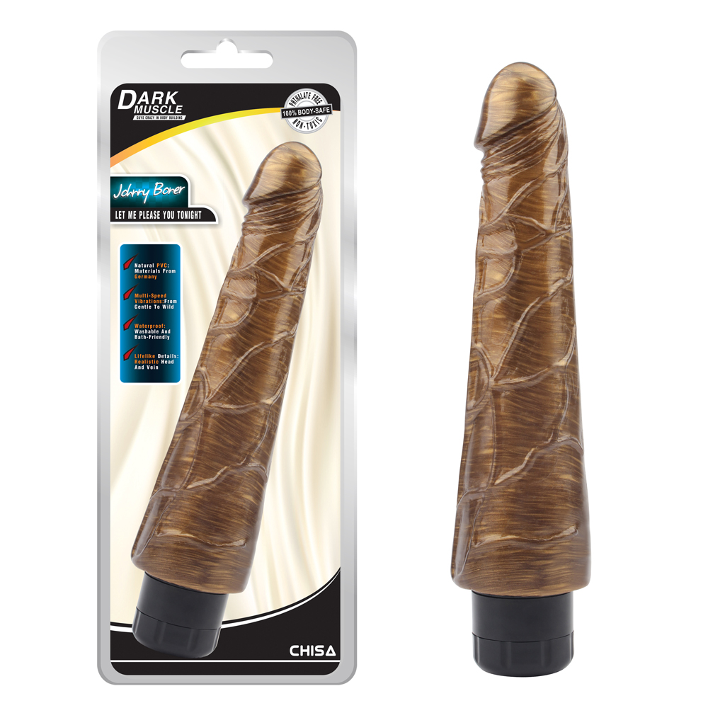 Секс игрушки - Вибратор классический реалистик Chisa Dark Muscle JOHNNY BONER, золотистый